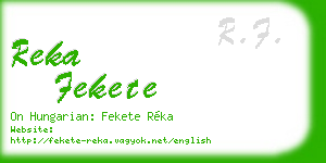 reka fekete business card