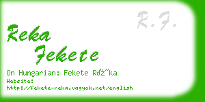 reka fekete business card